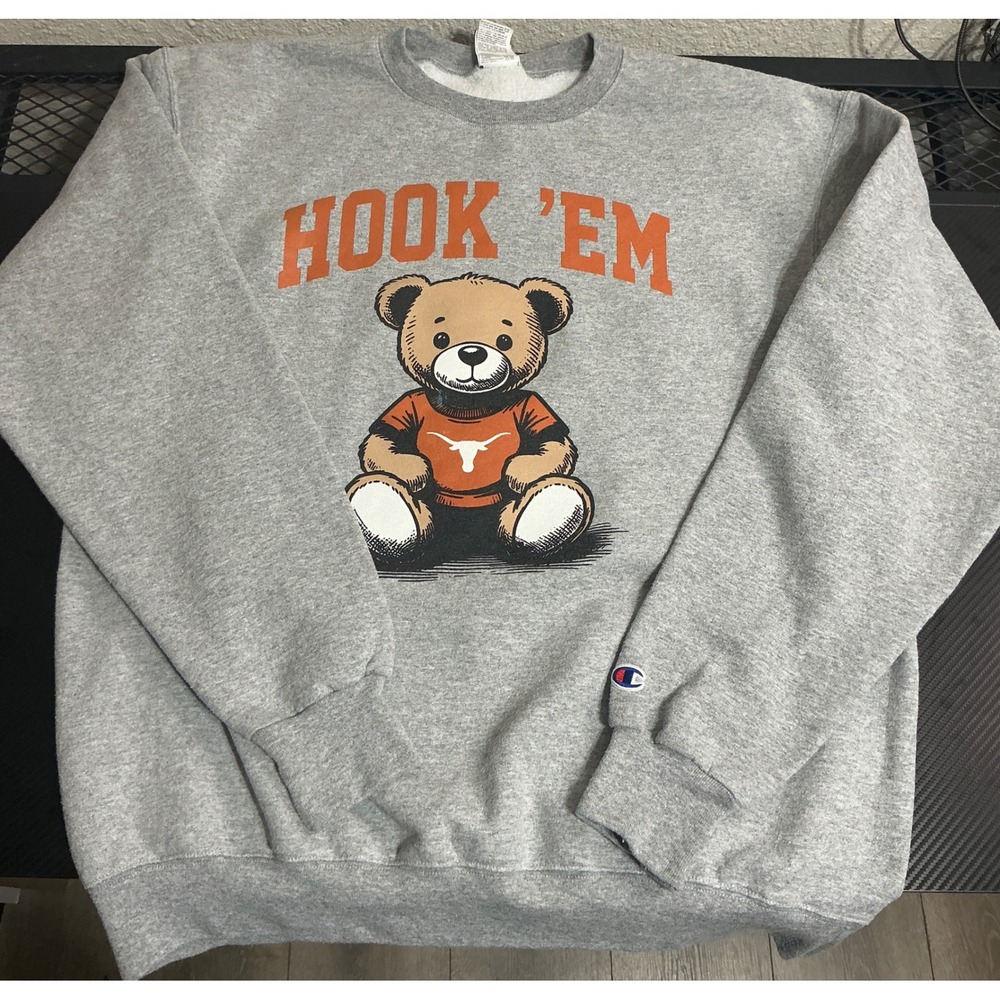 Champion Texas Longhorns Crewneck Sweatshirt Gray Large Football Tailgate